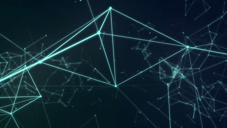 red brillante de conexiones que se mueven contra un fondo negro