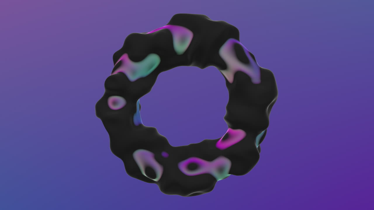 A captivating abstract image featuring a black and purple spiral composed of intricate, irregular shapes on a blue and purple background, showcasing a mesmerizing and dynamic visual pattern