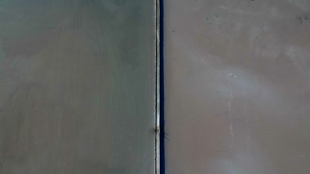 Cabo Rojo salt flats in Puerto Rico, overhead aerial