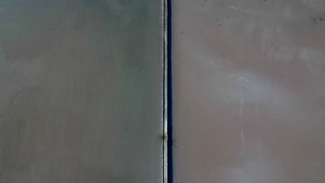 cabo rojo salt flats in puerto rico, overhead aerial