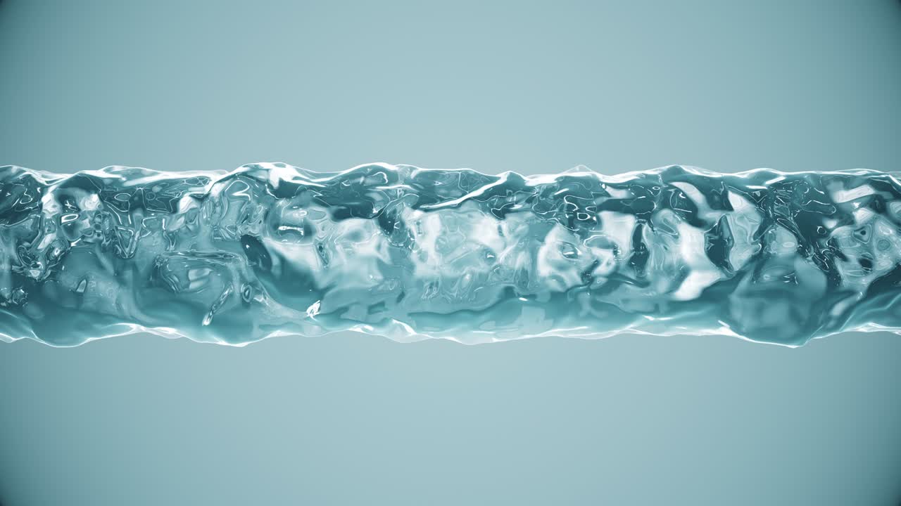 Abstract Blue Glass Liquid Cylinder Background Loop With Alpha Channel Matte