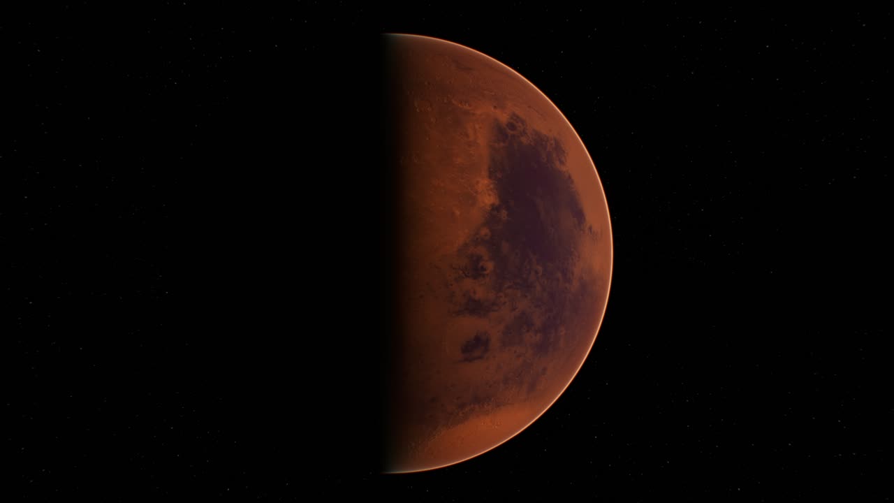 red planet Mars in the starry sky