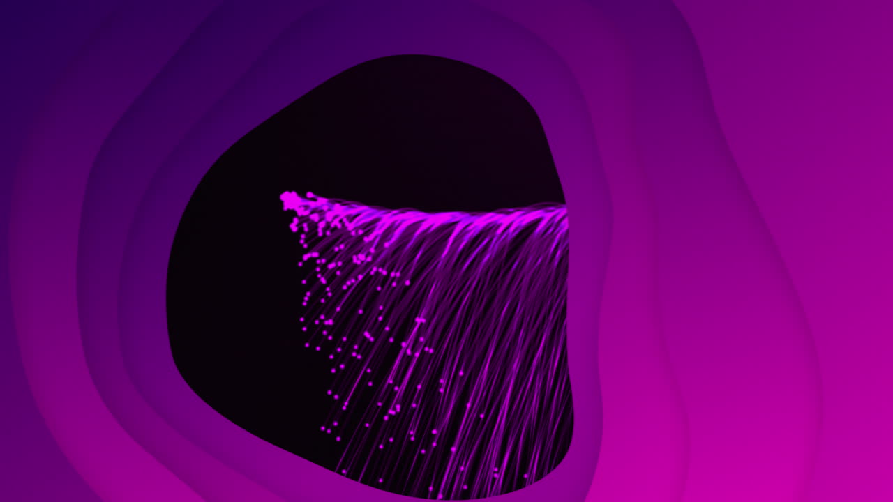 Animation of shapes moving over black background