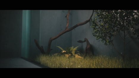 modern minimalist interior garden scene