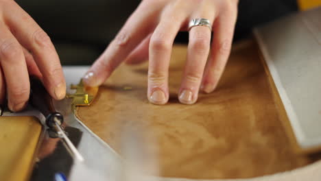 leather crafting close-up