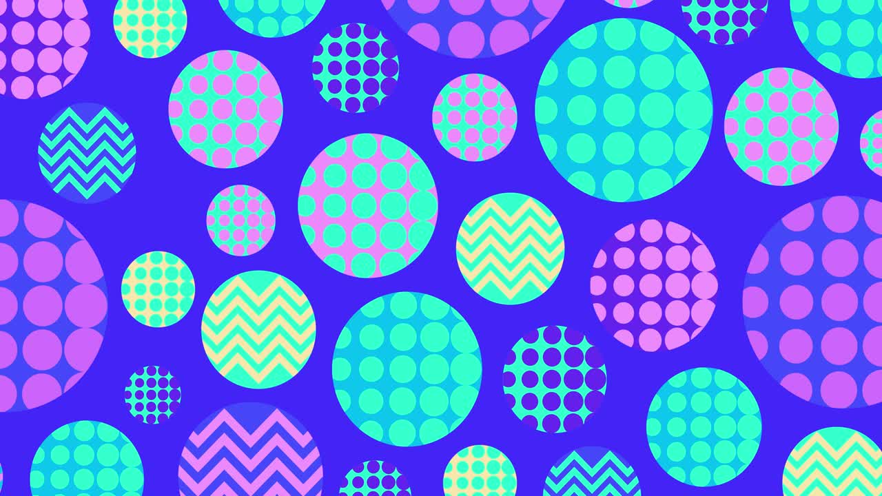 80년대의 기하학적 모양은 원 안에서 회전하며, 루프로 회전하고, 움직임 애니메이션을 확대 및 축소하고, 수평 구성, 4k 영상 품질을 제공합니다.