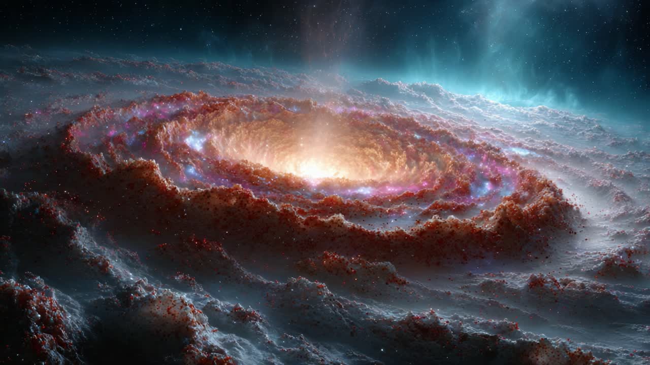 A Stunning Cosmic Explosion in Space: Capturing the Mesmerizing Swirls and Colors of a Galactic Nebula Engulfing Light in a Sea of Stars and Dust