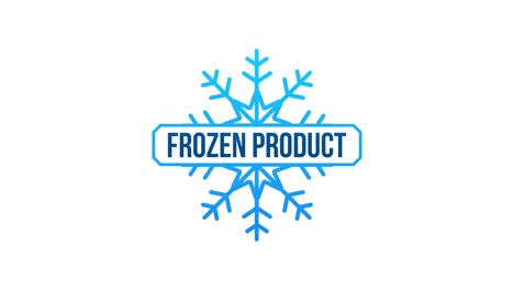 blue frozen product on white background. food logo. motion graphics.