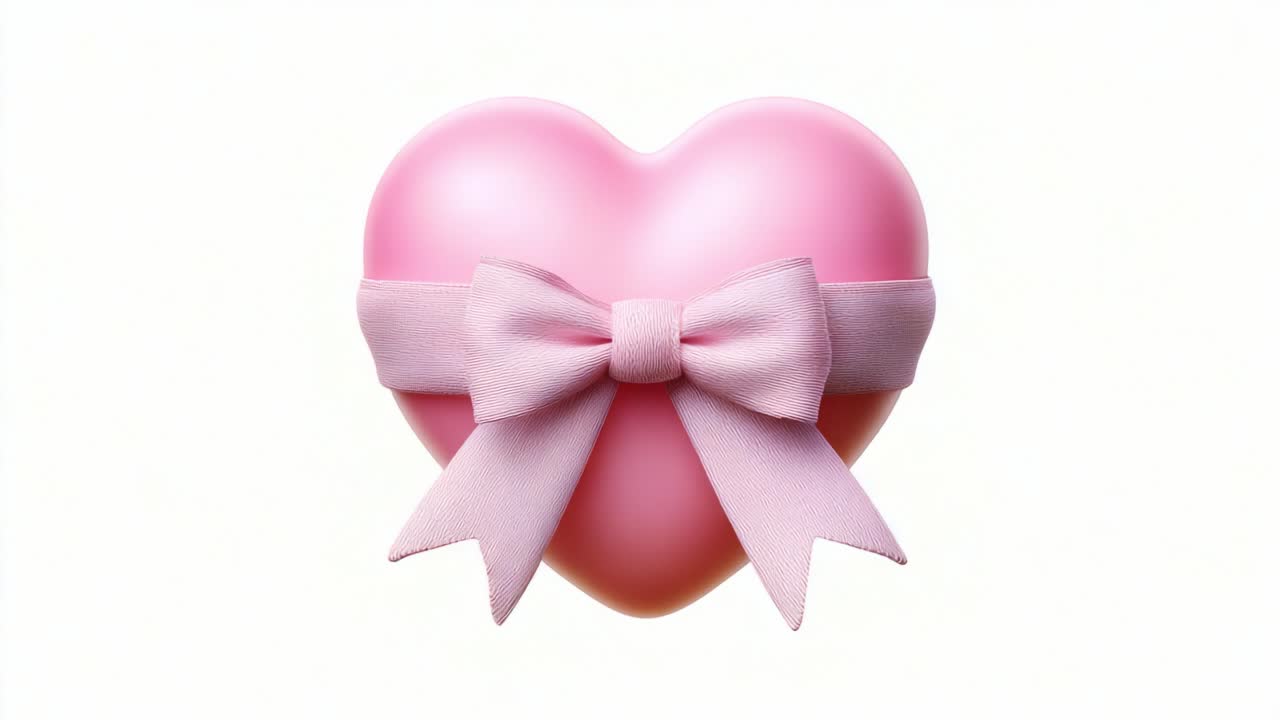 A Charming Pink Heart Box with a Delicate Bow, Perfect for Storing Treasures or Gifts, Symbolizing Love and Affection in an Elegant and Playful Design