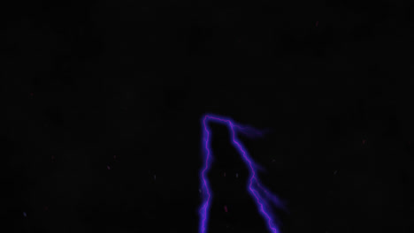 animación de partículas rojas sobre corrientes eléctricas púrpuras brillantes sobre un fondo negro