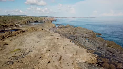 Favaritx-Lighthouse-On-Rocky-Seaside-Island-Of-In-Menorca-In-Spain