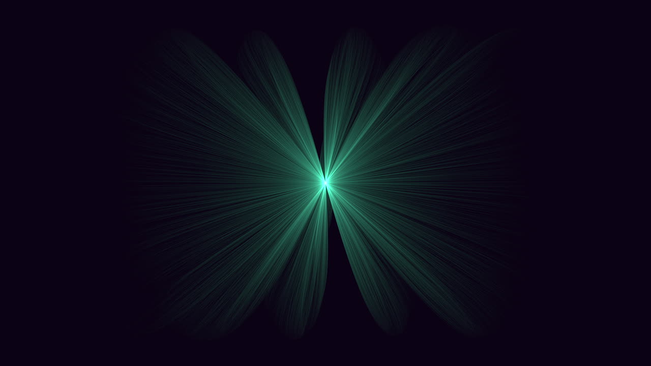 Radiant green light illuminates from dark background