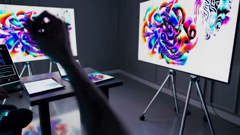 graphic designer in a modern design studio