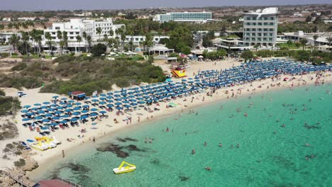 aerial shot of the ayia napa beach