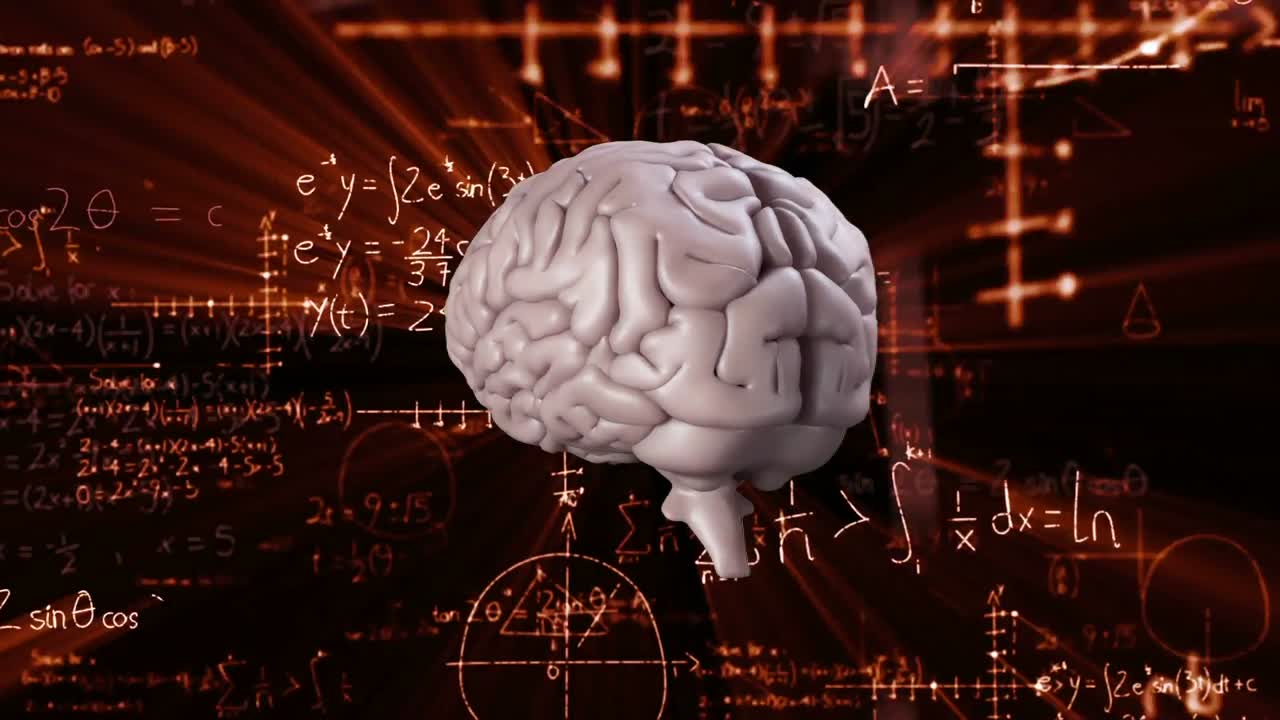 Animation of brain with technology and data processing