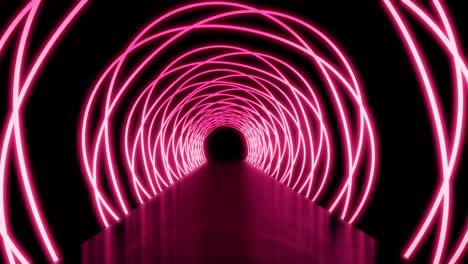 neon concept glowing path or tunnel with futuristic glowing lights - 4k