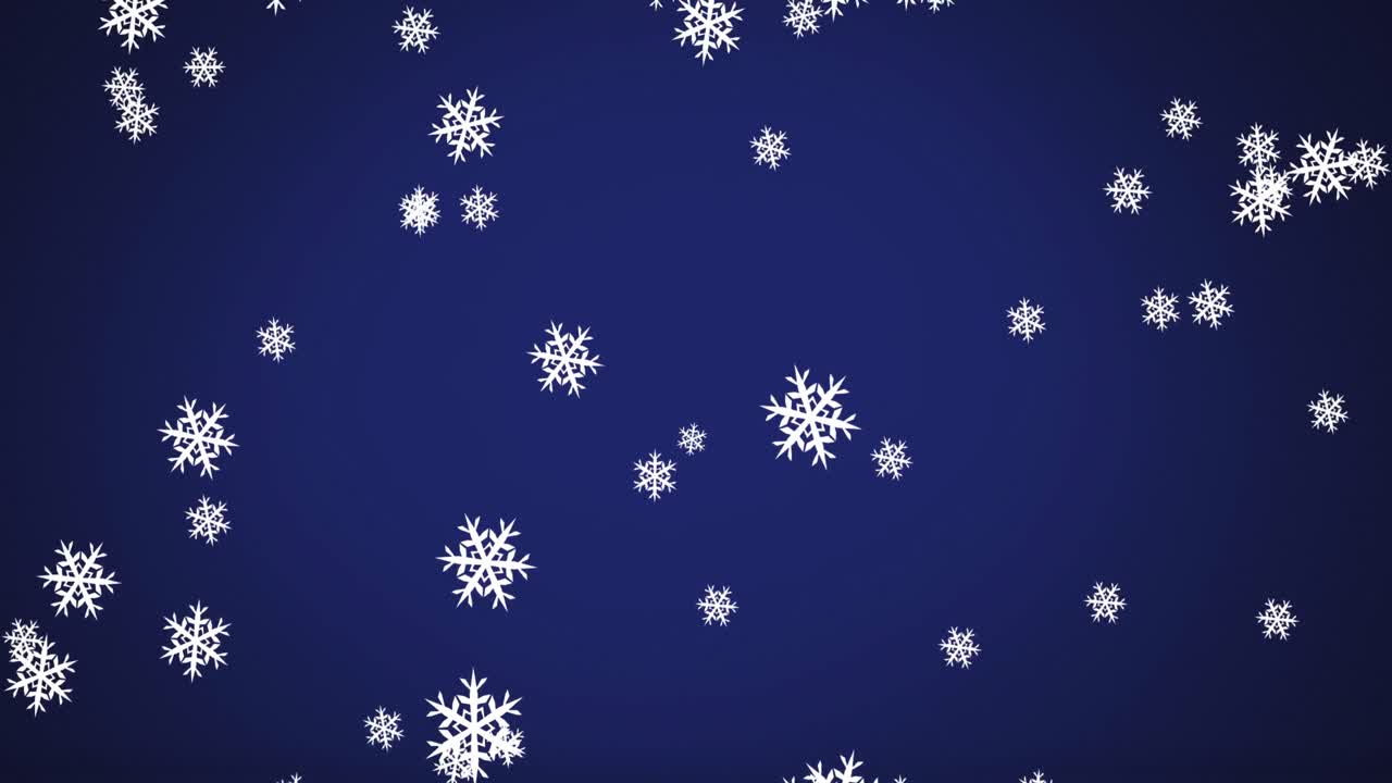 Animation off falling snow over dark background