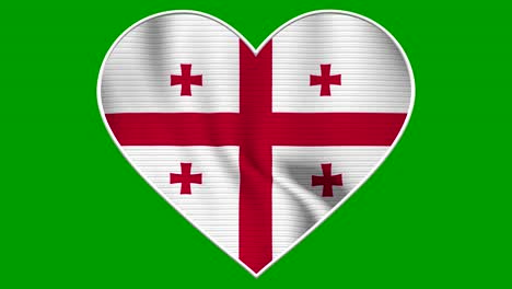 georgia heart love flag loop - realistic 4k flag waving in the wind. seamless loop with highly detailed fabric texture