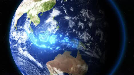 country of indonesia in earth seen from space. - graphics