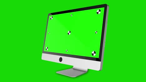 computer monitor mockup on green screen