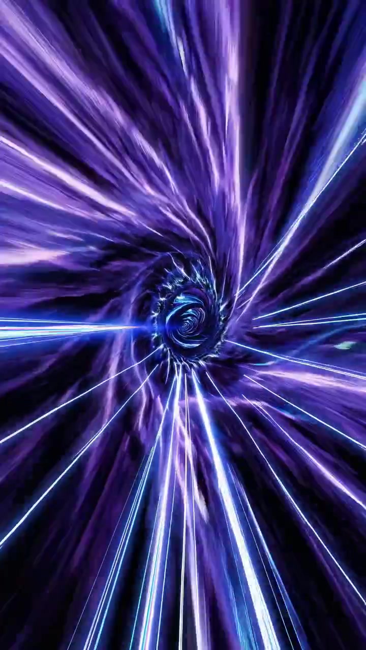 Animazione di un Tunnel di Luce Astratto Blu e Viola
