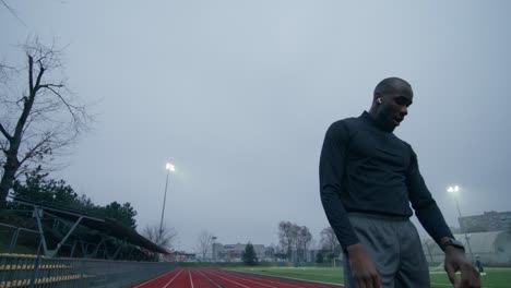 man working out on a track