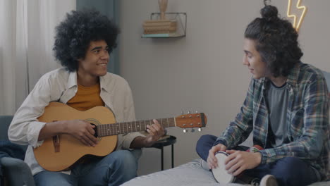 friends playing music together