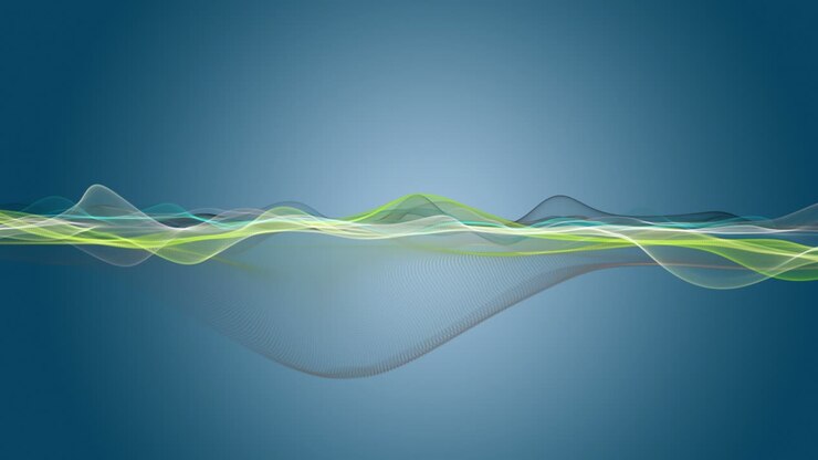 Animazione fantastica con oggetto a onda di particelle al rallentatore e spazio per il testo, 4096x2304 loop 4K