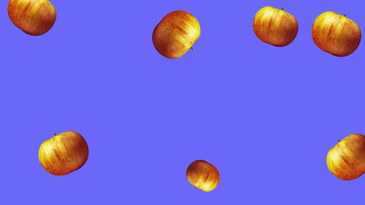animación de diseño de movimiento de fruta de manzana