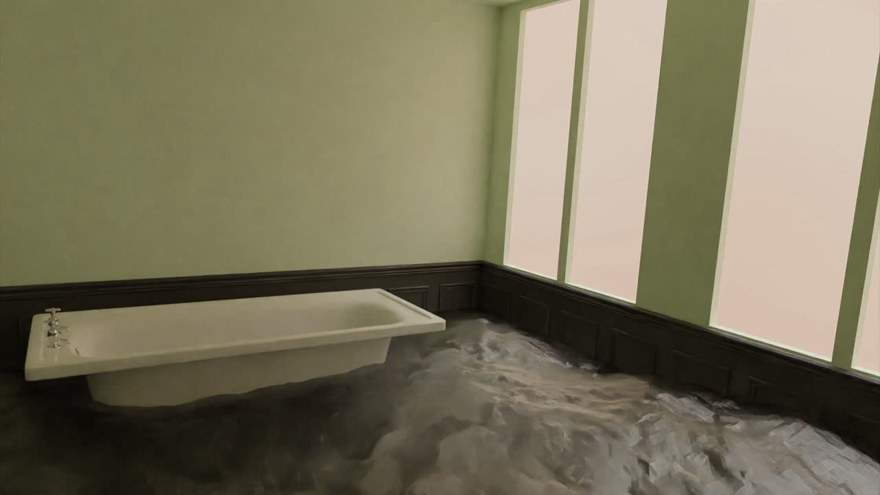 Flooded Antique Bathroom