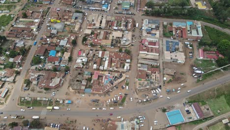 aerial view of a densely populated urban area with roads and buildings