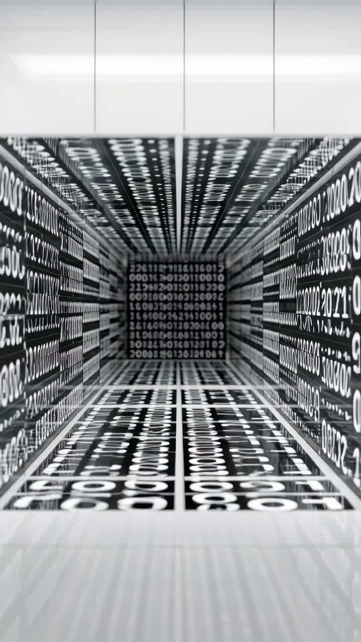 Abstract Digital Tunnel with Numeric Patterns