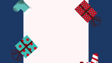 feliz tarjeta de navidad con iconos de decoración establecidos