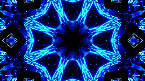 flying in a futuristic tunnel through sparkling cubes. kaleidoscope vj loop