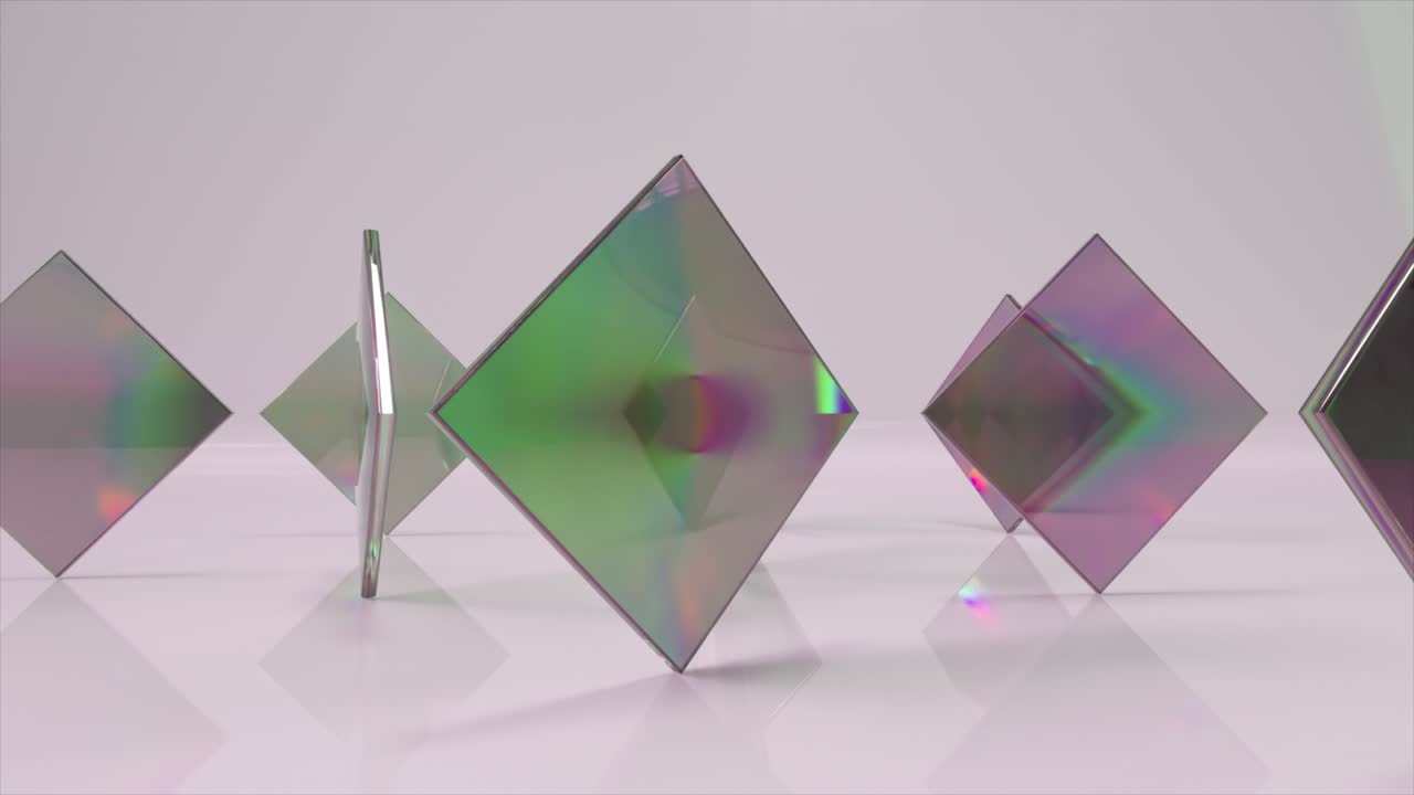 추상적인 iridescent 기하학적 모양