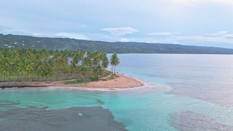 vista aérea de drones de playa bonita paradise beach en las terrenas, república dominicana