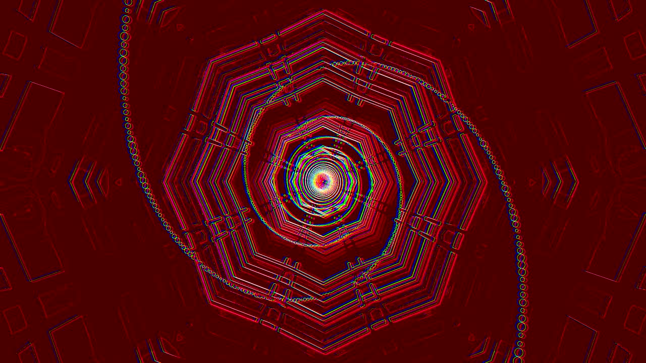 Vibrant tunnel animation features dynamic shapes and colors that create a captivating motion experience. Ideal for screensaver, live wallpaper, or visual displays at events