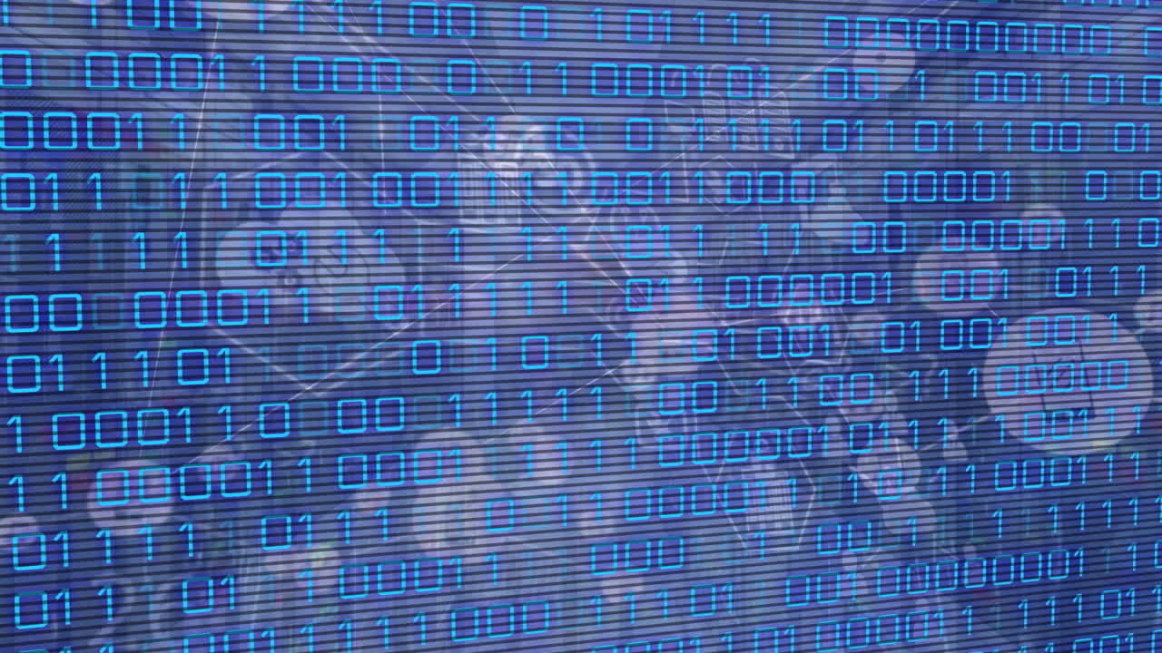 animación del procesamiento de datos a través de una red de conexiones