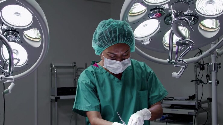 Surgeon Performing Medical Procedure in Operating Room