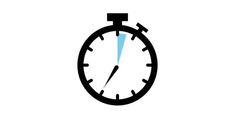 the 5 minutes, stopwatch icon. stopwatch icon in flat style, timer on on color background. motion graphics.