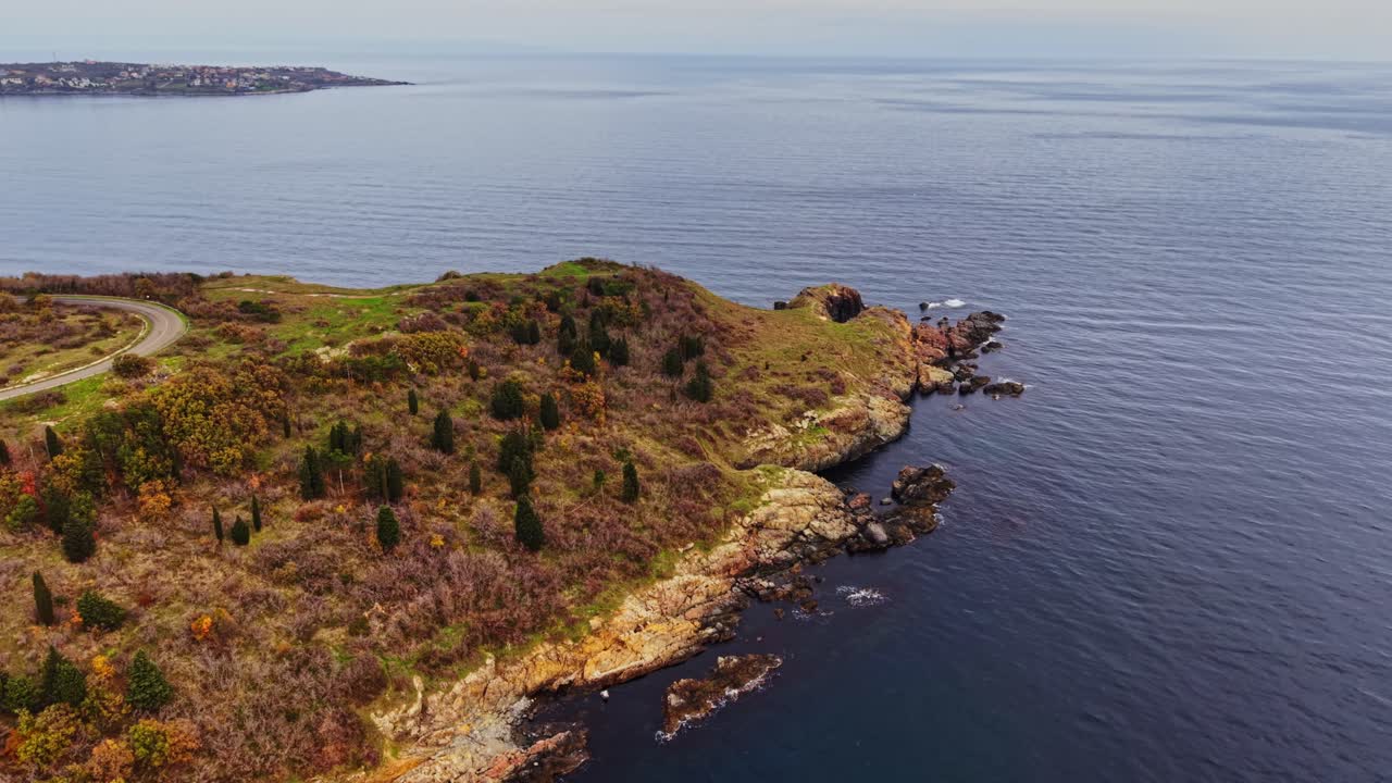 Stunning aerial view of the Bulgarian coastline with rocky shores