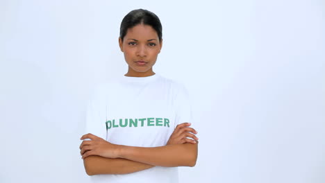 volunteer woman crossed her arms