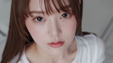 close-up portrait of a young woman