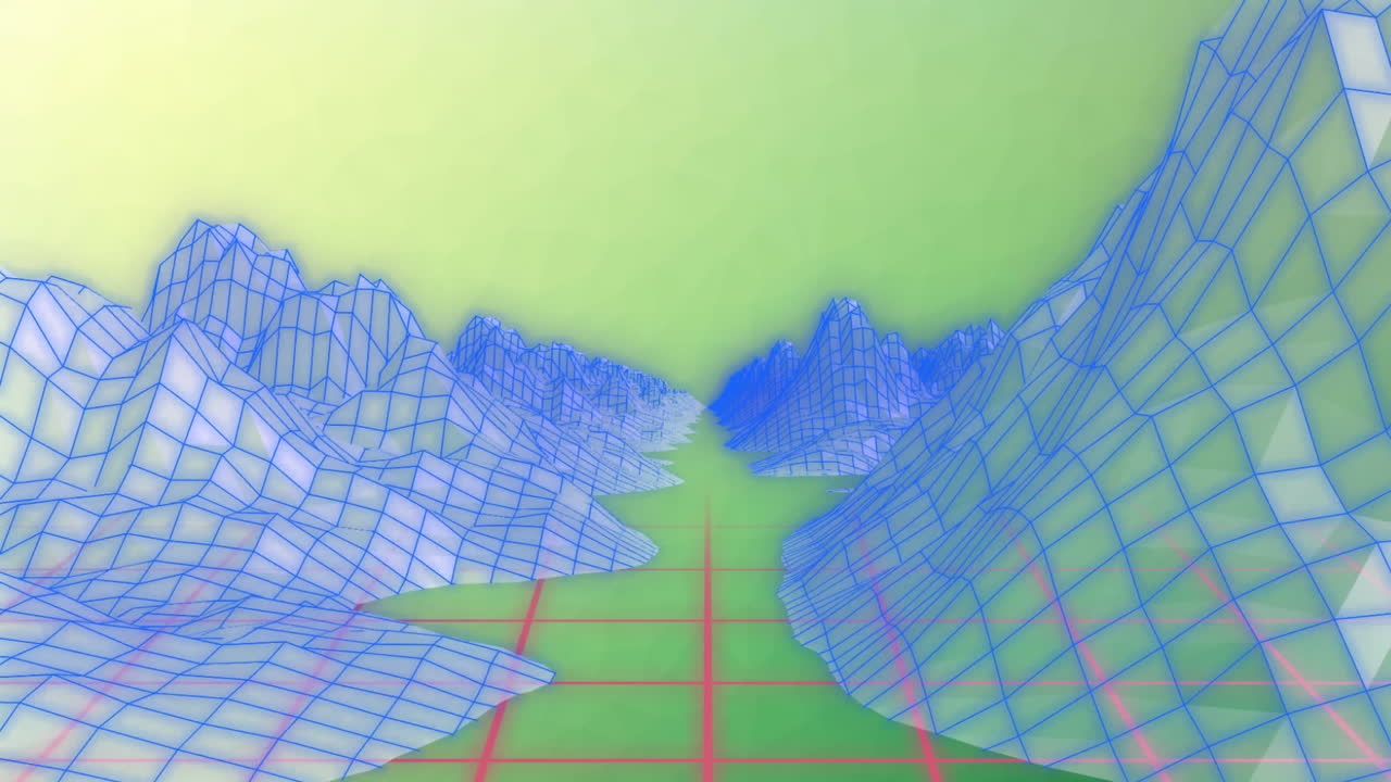 animación de montañas digitales sobre un fondo gris