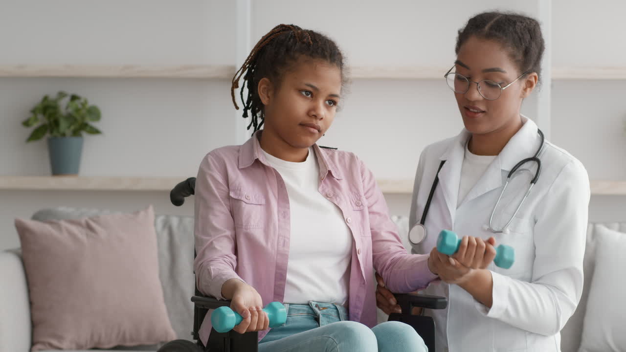 Physical Therapy Session with a Patient in a Wheelchair