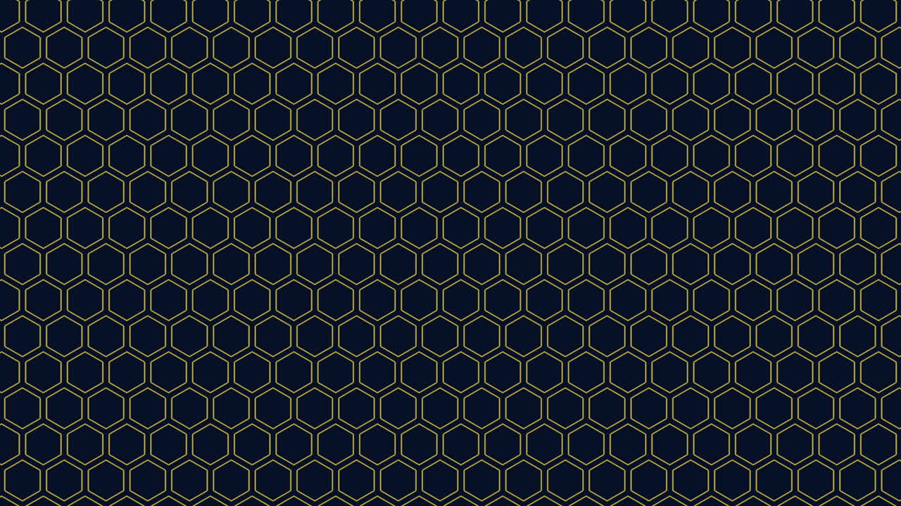 Motion neon yellow hexagons pattern