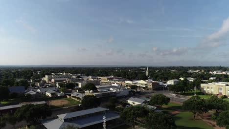 aerial drone video of city of fredericksburg in texas