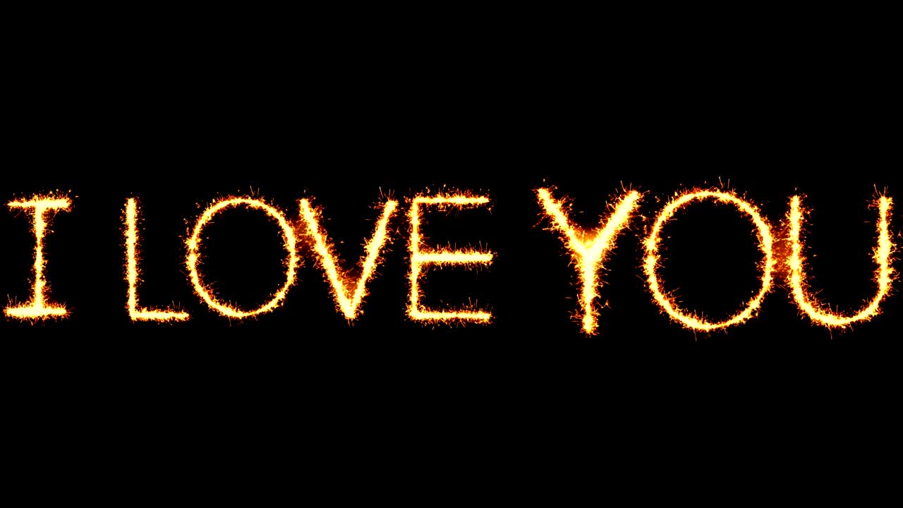 i love you 문자 스파클러 글리터 스파크 불꽃놀이 루프 애니메이션