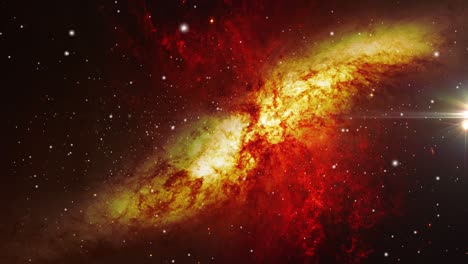 the red colored galaxy and the surrounding stars are moving closer and closer in the universe