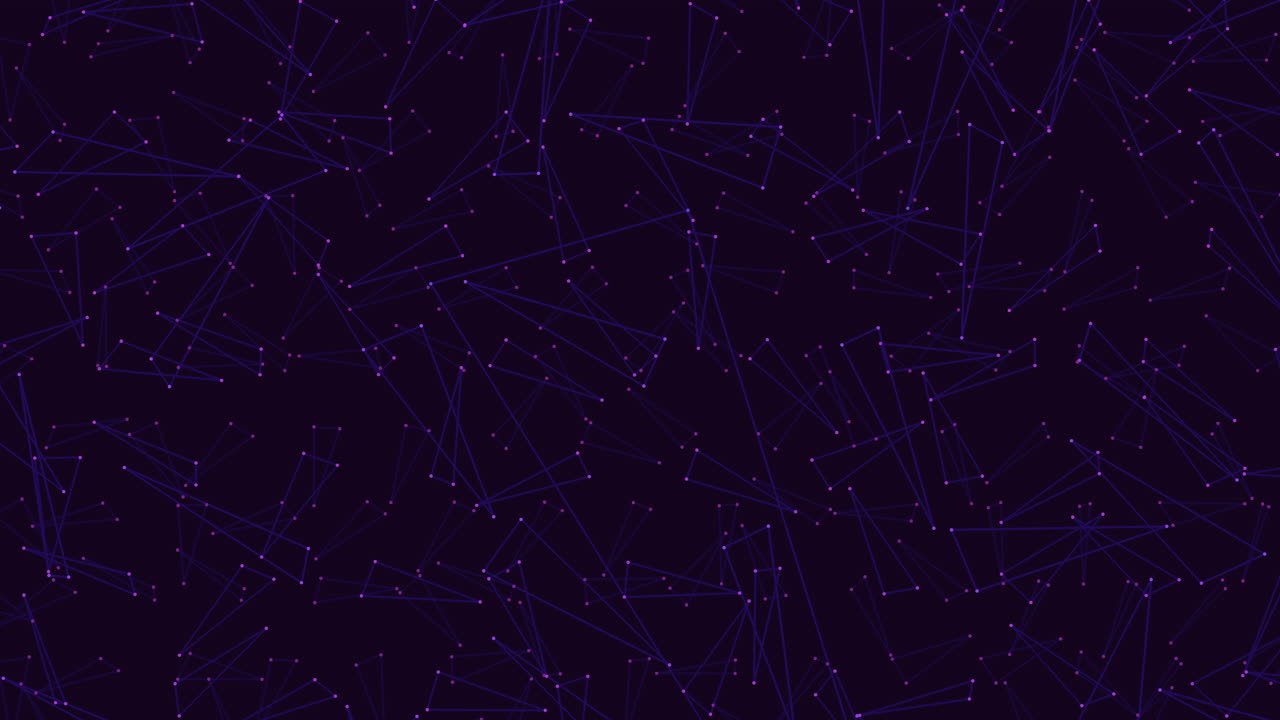 Futuristic abstract footage of glowing points and connecting lines forming a digital network on a dark background, ideal as a seamless technology backdrop for presentations and motion design